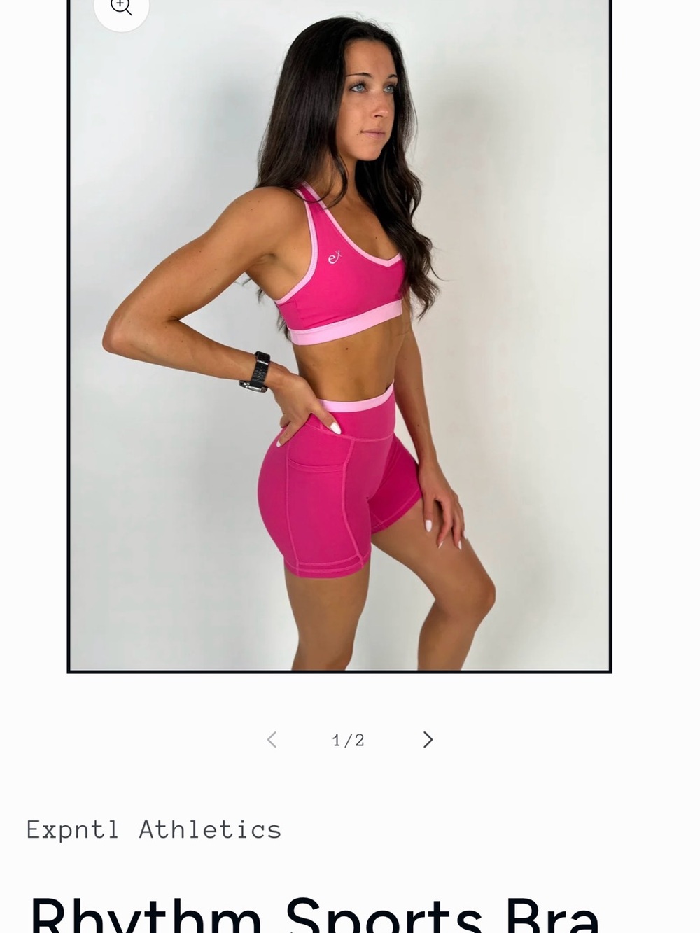 *LIKE NEW* Expntl Athletics Sports Bra & Shorts Set - Pink Panther - Size Small - Picture 8 of 10